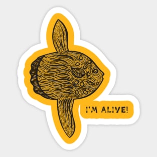 Common Mola or Ocean Sunfish - I'm Alive! - environment design Sticker